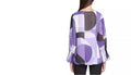 Calvin Klein Pleated-Sleeve Abstract-Print Top, Size Small by Vanessa Jane