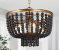 Lnc Home Boho Chandalier Black Beaded 4 Light gold A03898 by Vanessa Jane