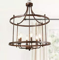 LNC Mocha 6-Light Antique Brozne Rustic Cage Chandelier by Vanessa Jane
