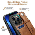 Leather Wallet Case with Kickstand for iPhone 15 14 13 12 Plus Pro Max Black by Merch Section