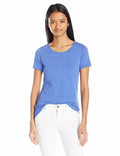 French Toast Women's Short Sleeve Crewneck Tee, Blue Heather, Size XL by Vanessa Jane