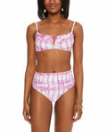 Bar III Summer Stripes V-Wire Bikini Swim Top by Vanessa Jane
