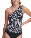 DKNY Classic One-Shoulder Tankini Swim Top by Vanessa Jane
