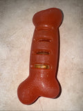 Rubber Bone Dog Chew Toy with Treat-Holding Slots, Durable Red by Price Is Right Miami