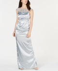 Adrianna Papell Petites Satin Embellished Evening Dress, Icy Mint, Size 2P by Vanessa Jane