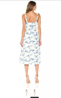 JOA Women's Flower Print Maxi Dress W/Ribbon Trap Detail, Size Large by Vanessa Jane