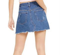Free People Womens Sidecar Blue Frayed Hem Destroyed Mini Skirt, Size 24 by Vanessa Jane