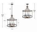 LNC Mocha 6-Light Antique Brozne Rustic Cage Chandelier by Vanessa Jane