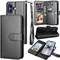 Magnetic Flip Leather Wallet Case for iPhone 17 Pro Max Air 17 Pro Black by Merch Section