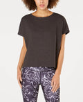 Ideology Womens Cropped T-Shirt, Charcoal Heather, Size Small by Vanessa Jane