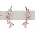 Tiara Cubic Zirconia Ear Climbers in 14k Rose Gold-Plated Sterling Silver by Vanessa Jane