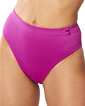 Red Carter Textured High-Waist Bikini Bottom by Vanessa Jane