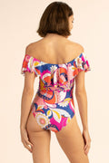 Trina Turk Multi Sevilla off the Shoulder One Piece Swimsuit, Us 4 by Vanessa Jane