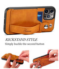 Leather Wallet Case with Kickstand for iPhone 15 14 13 12 Plus Pro Max Black by Merch Section