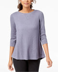 Calvin Klein Performance Womens 3/4-Sleeve Lace-Up Back Top, Size Medium by Vanessa Jane