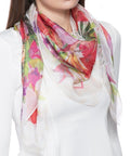 Giani Bernini Signature Tropical Square Scarf, White Multi Floral, One Size by Vanessa Jane