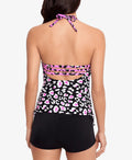 Salt + Cove Shirred-Side Halter Tankini Swim Top by Vanessa Jane