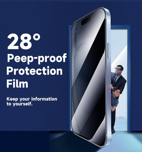 Privacy Glass Screen Protector Anti-Peep for iPhone 17 16 Pro Max 15 14 13 12 11 by Merch Section