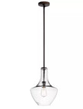 KICHLER Everly 19.75 in. 1-Light Olde Bronze Transitional Shaded Pendant by Vanessa Jane