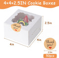 Honeydak White Bakery Boxes with Window 6x6x3in Paperboard 80 Pcs by Deal US