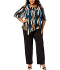 NY Collection Womens Print Overlay Jumpsuit, Size 3XP by Vanessa Jane