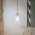 Cresswell Lighting 9in Modern Brushed Nickel Clear Glass Round Mini Pendant Ceili by Vanessa Jane