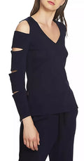 1.State Women's Cutout V-Neck Top, Size XS by Vanessa Jane