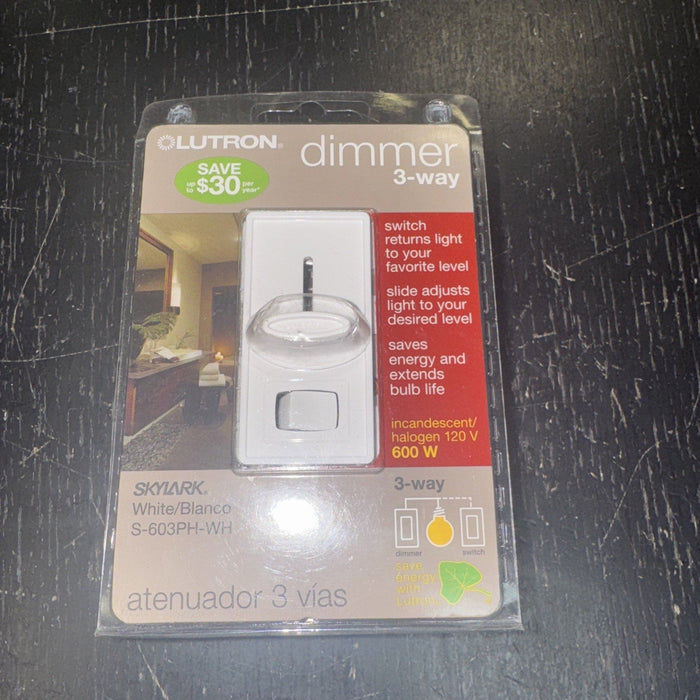 Lutron Skylark S-603PH-WH White 3-Way Incandescent Dimmer Switch by Price Is Right Miami