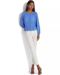 Ralph Lauren Top Blouse Peplum Jersey Ruffle Off-the-Shoulder Petite Size PM by Vanessa Jane