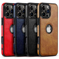 Air Slim Luxury Leather Case Cover for iPhone 17 16 15 14 Plus 13 12 Pro Max Black by Merch Section