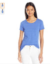 French Toast Women's Short Sleeve Crewneck Tee, Blue Heather, Size XL