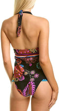 Trina Turk 277270 V-Neck Halter Tankini Swimsuit Top, Multi//Electric Reef, 2 by Vanessa Jane