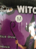 Poshetion Light-Up Witch Costume Dress Hat Broom Size M Child Medium by Deal US