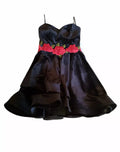 B Darlin Juniors Embroidered Strapless Fit and Flare Dress, Black, Size 15/16 by Vanessa Jane