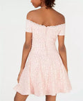 B Darlin Juniors Off-the-Shoulder Lace Dress, Blush, Size 11/12 by Vanessa Jane