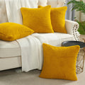 VAKADO Yellow Corduroy Couch Throw Pillow Covers 16x16 Set of 4 by Deal US