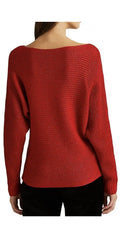 Ralph Lauren Womens Dolman-Sleeve Boatneck Metallic Sweater by Vanessa Jane