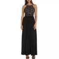 Nightway Lace Solid Sleeveless Halter Full-Length Evening Dress, Size 10 by Vanessa Jane