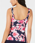 Dkny Printed Scallop-Edge Tankini Top, Size Large by Vanessa Jane
