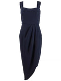 Xscape Womens Double-Strap Gown Navy, Size 4 by Vanessa Jane