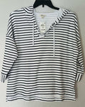 Style and Co Striped Lace-up Hoodie by Vanessa Jane