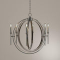 World Imports Rondure 6-Light Polished Nickel Chandelier, Adjustable Height by Vanessa Jane