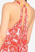 Free People Womens Top Orange Halter Colorblock Tunic, Size XS by Vanessa Jane