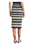Ralph Lauren Womens Navy Stretch Textured Midi Pencil Skirt, Size Large by Vanessa Jane