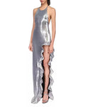 David Koma Sequin Ruffle Halter Column Gown, Size 10 by Vanessa Jane