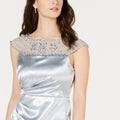 Adrianna Papell Petites Satin Embellished Evening Dress, Icy Mint, Size 2P by Vanessa Jane