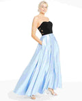 Blondie Nites Juniors Strapless Crisscross Gown Blue/Black, Size 3 by Vanessa Jane