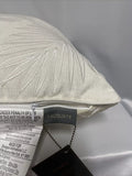 Lacourte Palm Leaf Velvet Applique 20 x 20 Decorative Pillow – White by Vanessa Jane