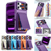 Card Holder Stand Heavy Duty Case with Lens Cover for iPhone 17 Pro Max 16 Pro 15 Pro
