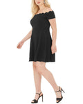 B Darlin Trendy Plus Size Off-the-Shoulder a-Line Dress by Vanessa Jane